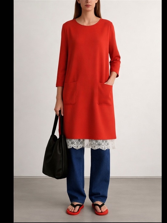 The Row Dresses & Skirts - The Row Essentials Marina  Shift Dress  front patch pockets dress orange 6